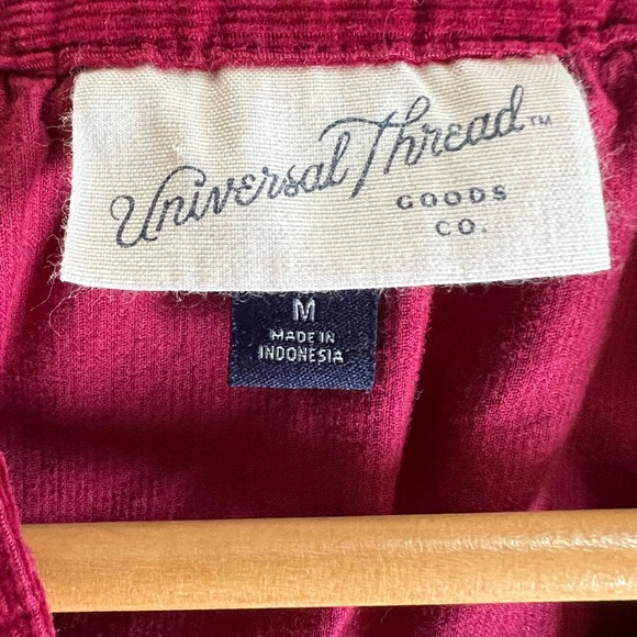 Universal Threads Women’s Red Corduroy Long Sleeve Blouse - Picture 6 of 8
